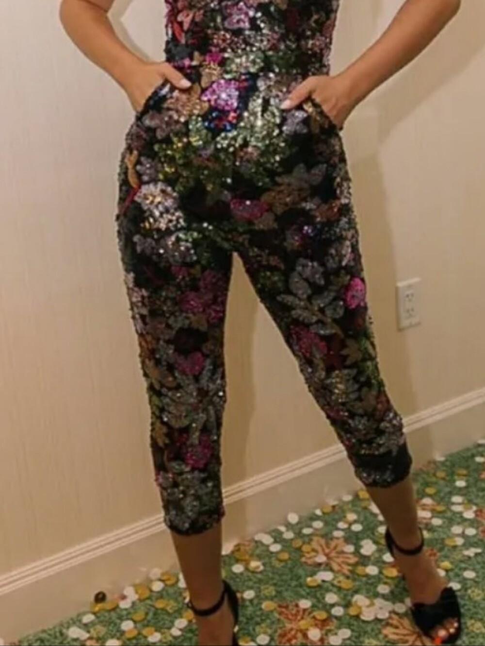 Ivy City Co. Showstopper Sequin Jumpsuit - Vibrant Multi-Color Party Jumpsuit XS - Picture 7 of 17